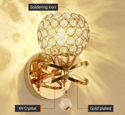 Azure Gold Crystal Wall Lamp