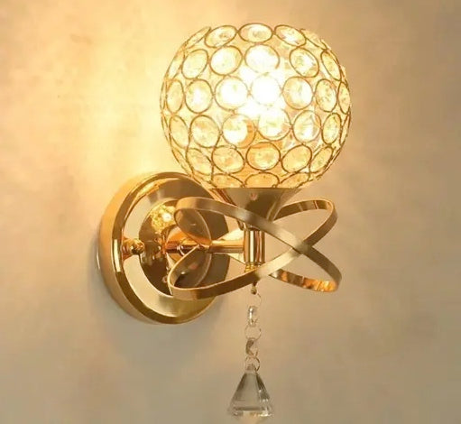 Azure Gold Crystal Wall Lamp