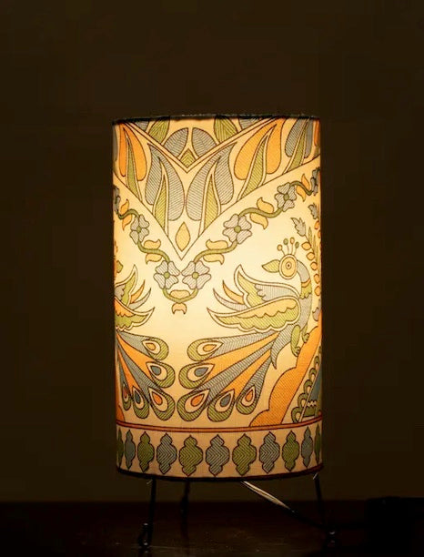 Zoren Handicraft Table Lamp for Living Room , Bed Room , Drawing room |Table Lamp|Madhubani Design|Nightlamp|Nightlight (9 Inch)